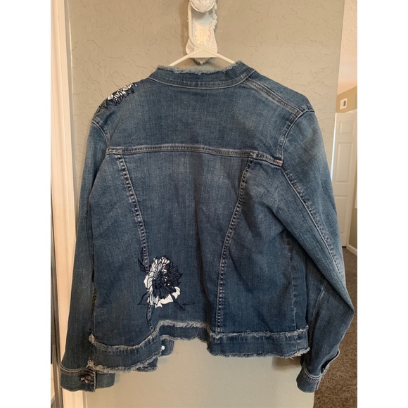 Chico’s Embroidered Denim Jacket - Picture 2 of 2
